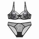women Push Up Bra Sets transparent Bra And Panty