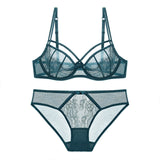women Push Up Bra Sets transparent Bra And Panty