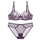 women Push Up Bra Sets transparent Bra And Panty