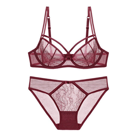 women Push Up Bra Sets transparent Bra And Panty