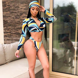 Sexy Women Long Sleeves Zipper Tankinis